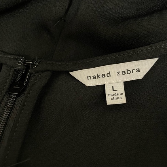 Naked Zebra Long Sleeve Ruched Front V-Neck Top Sz L - Picture 9 of 9